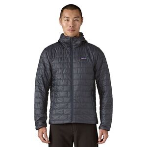 Patagonia Men's Charcoal Nano Puff Hooded Insulated Jacket
